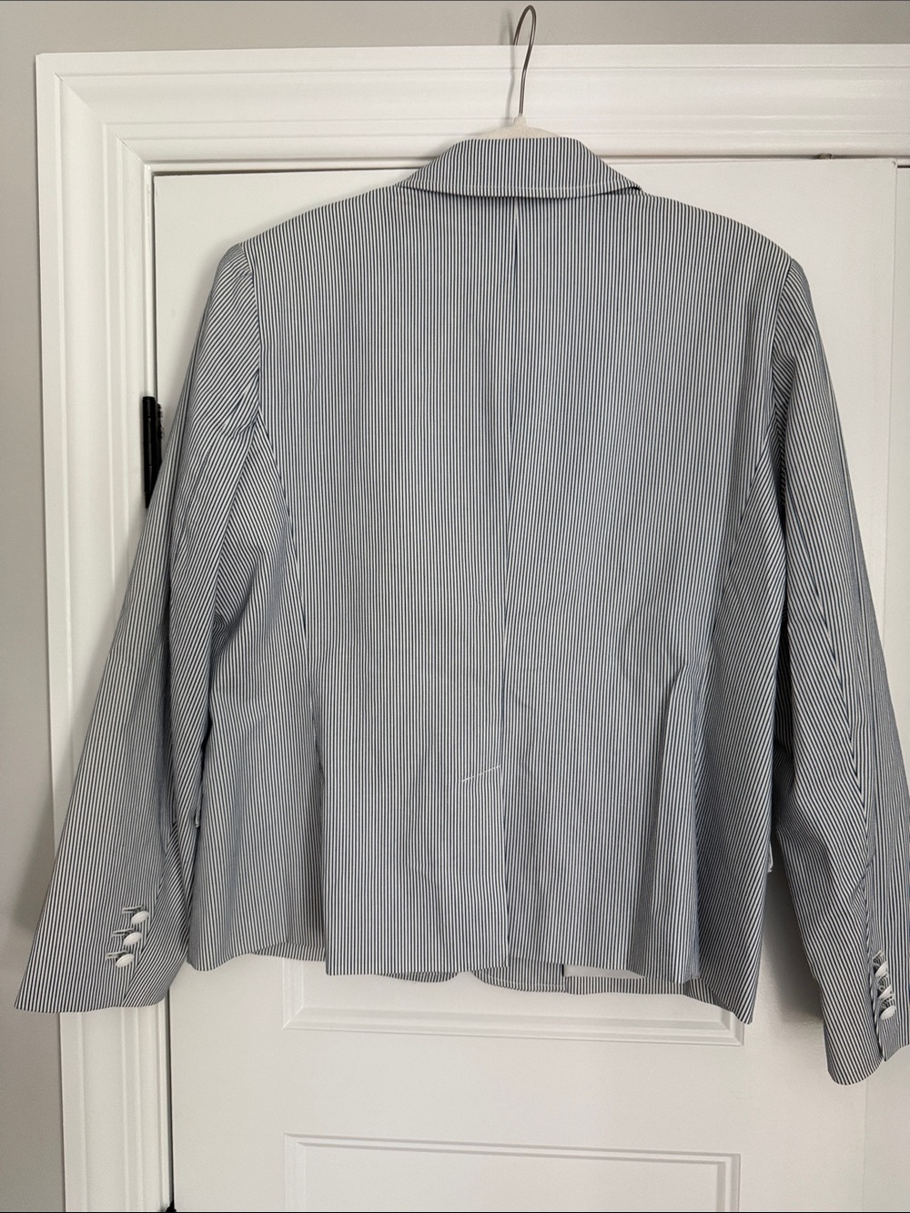 Tommy Hilfiger Blue and White Pinstripe Blazer - Picture 3 of 5